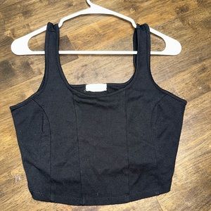 Women’s Altar’d State Cropped Black Tank Top. Size Medium